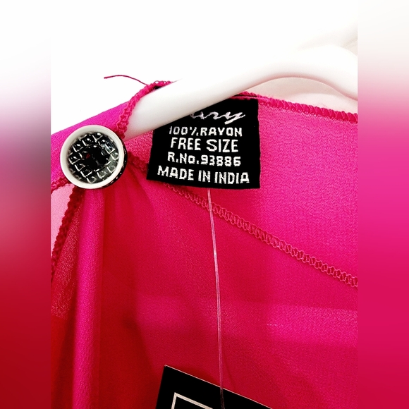 Fushia Sheer Shawl/Wrap Scarf, Capelet, Cover Up - Picture 2 of 3